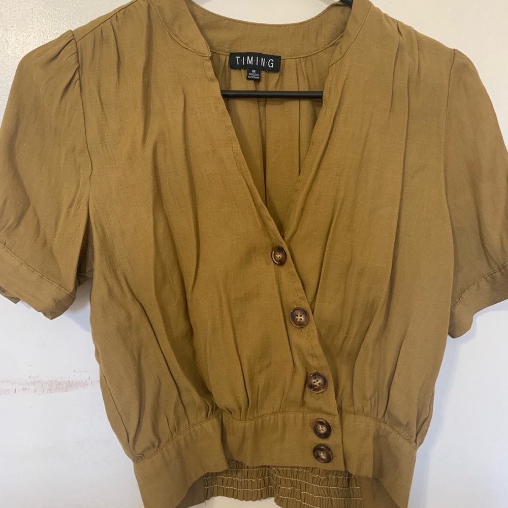 Vintage crop top olive green